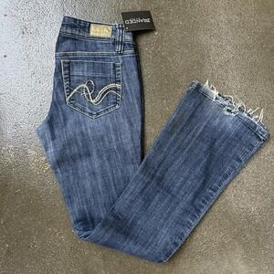 Dollhouse Dark Wash Denim Size 33 28" Flare Jeans